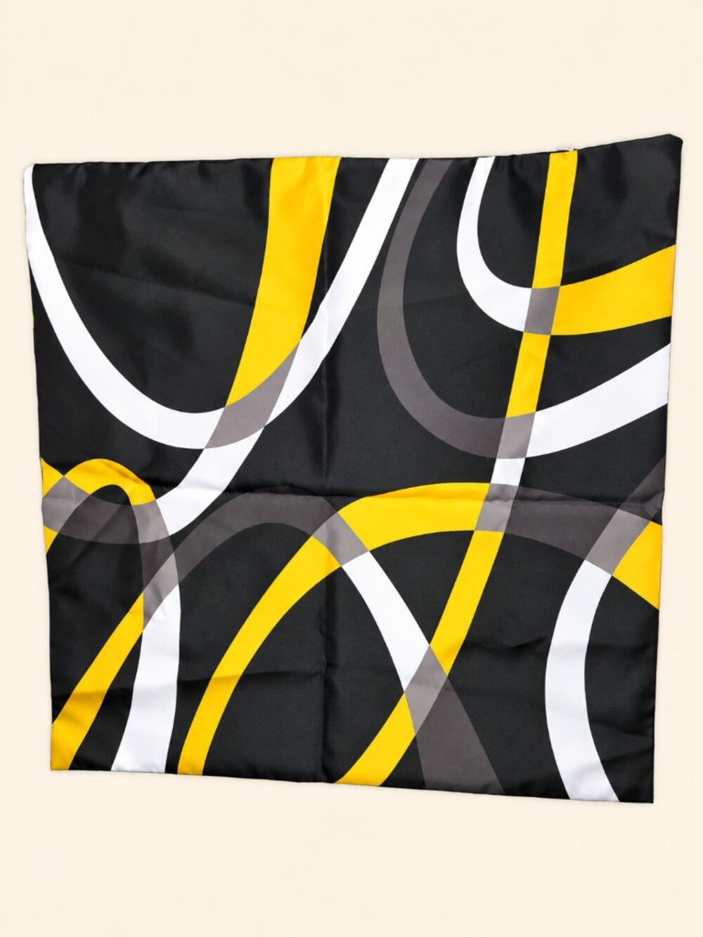 Mid-Century Modern Abstract Yellow-and-Black Pillow Covers, 20" x 20", Set of 2